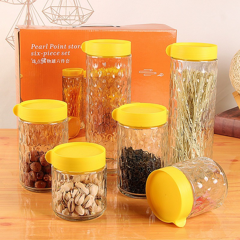 TOPLES KACA TUTUP KUNING YELLOW SET 6PCS  BAHAN KACA