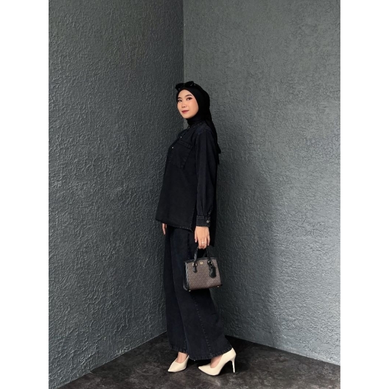 SETELAN SOFT JEANS WANITA OOTD TERKINI NAVANI SET