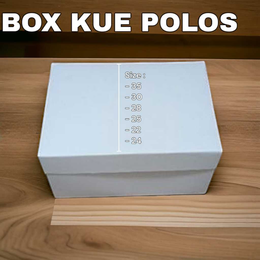 Box Dus Kotak Kue  Putih Polos / Dus Kue Tart / Pizza / Nasi 35 30 28