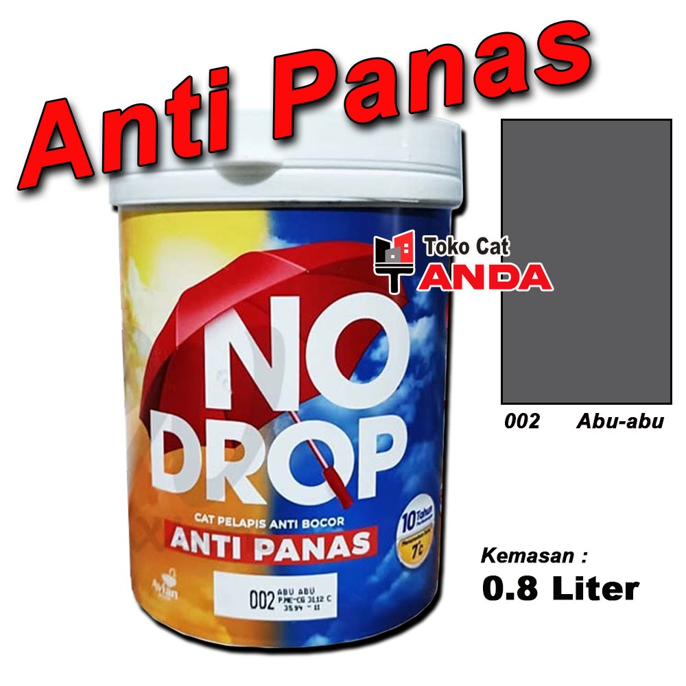 NO DROP ANTI PANAS 0.8 LITER - Cat Pelapis Anti Bocor & ANTI PANAS - No Drop Abu -Abu