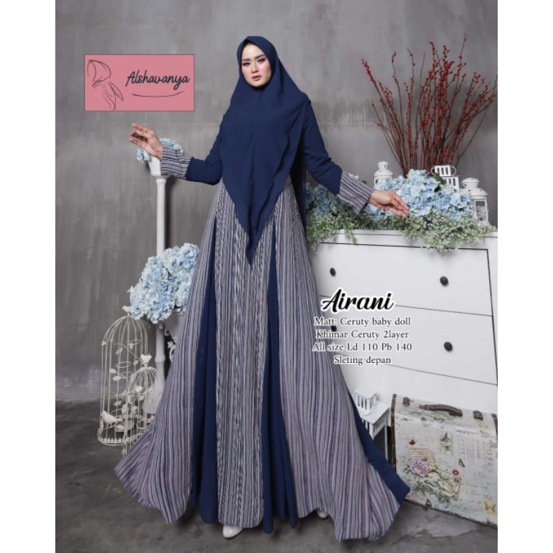 Airani Syar'i by Alshavanya Gamis Syar'i Set Jilbab Gamis Syar'i Mewah Gamis Syar'i Murah Gamis Syar