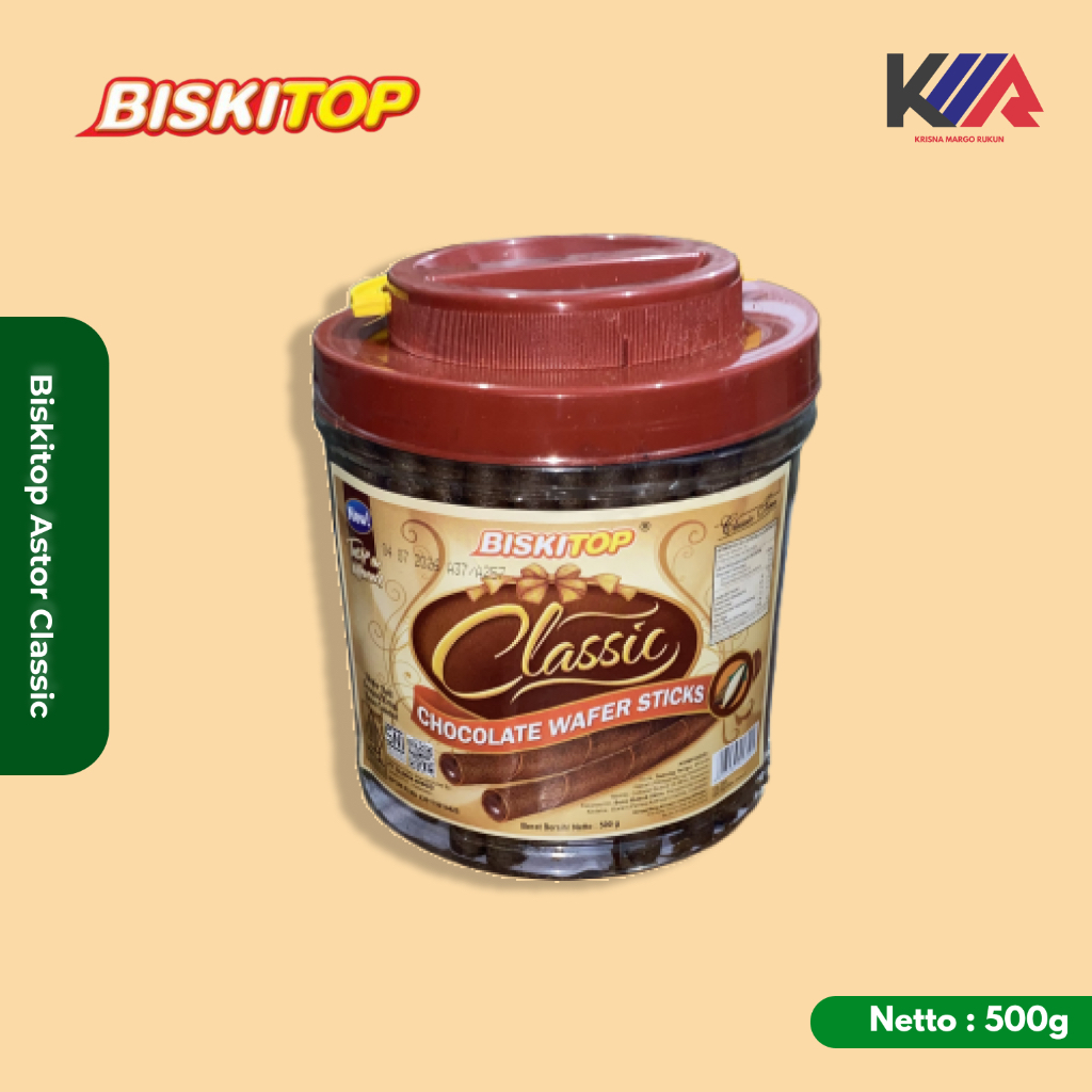 

Biskitop Classic Chocolate Wafers Sticks 500g 1 Dus isi 6 Toples