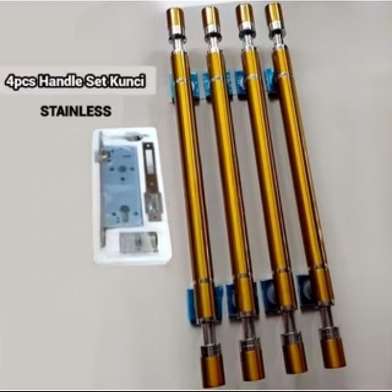 handle pintu rumah model barbel set kunci || 4pcs gagang pintu rumah minimalis+kunci
