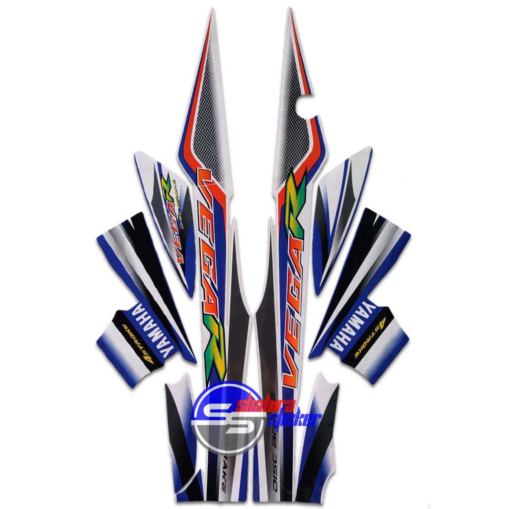 STRIPING MOTOR VEGA R LAMA 2004 PUTIH BIRU STANDAR FULLSET