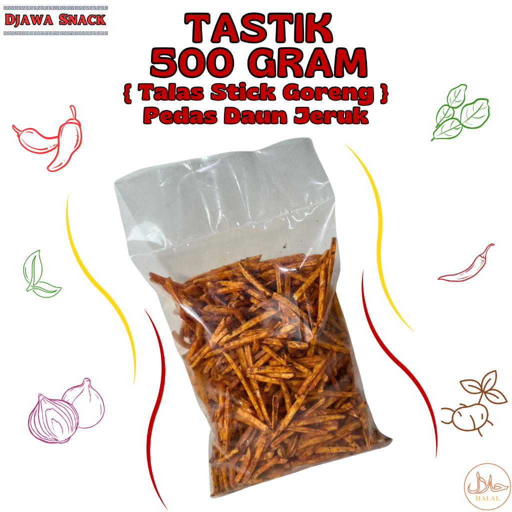 

500GRAM TASTIK [TALAS STICK GORENG RASA PEDAS DAUN JERUK DAN ORIGINAL]