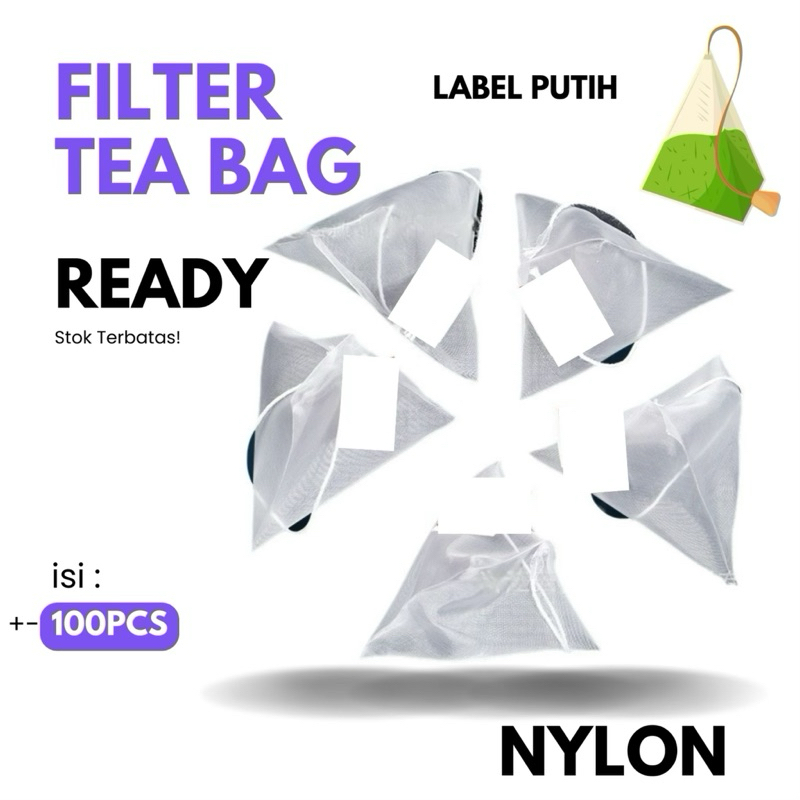 100pcs Tea Bag Nylon Pyramid / Kantong Teh Segitiga / Kantong Teh Nylon / Kantong Teh / Tea Bag Nylo