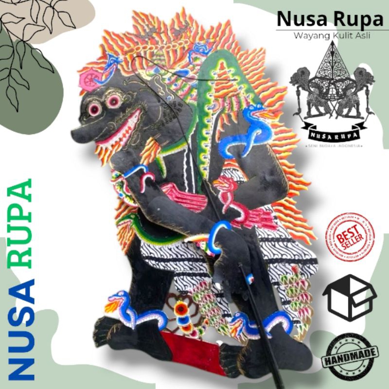 WAYANG kulit ASLI BUTO TRIWIKROMO / BUTO BRAHALA SEWU Ukuran Jumbo 80cm Standar Dalang