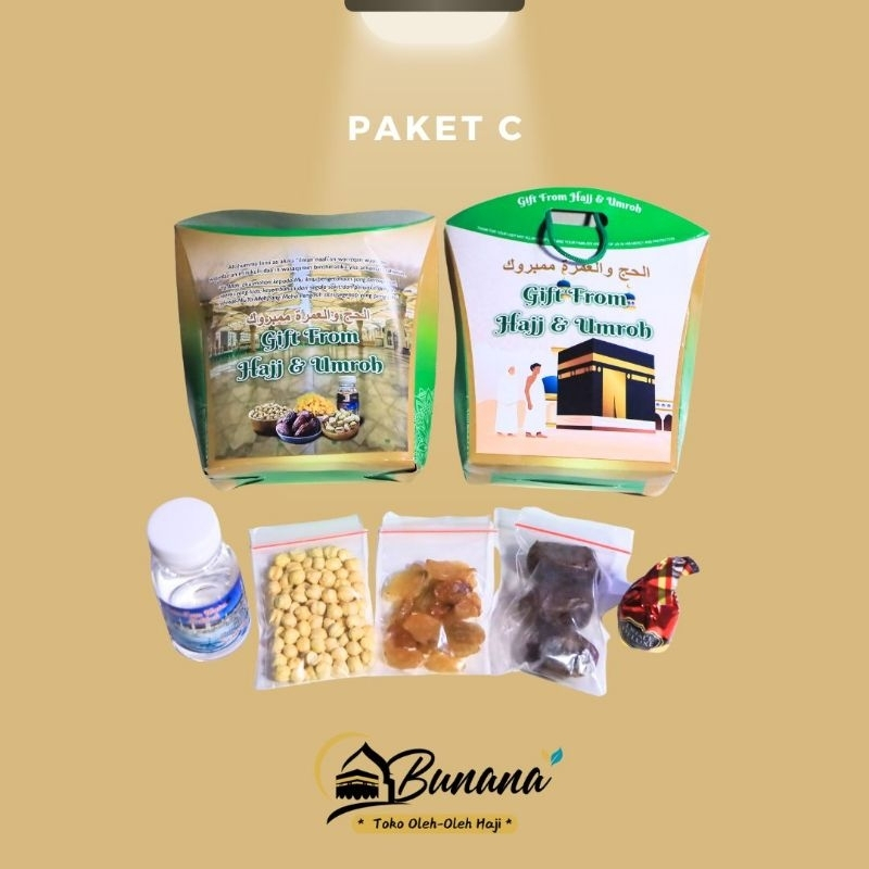 

Paket C Oleh Oleh Haji & Umroh (Zamzam, Kacang, Kismis, Coklat Arab)