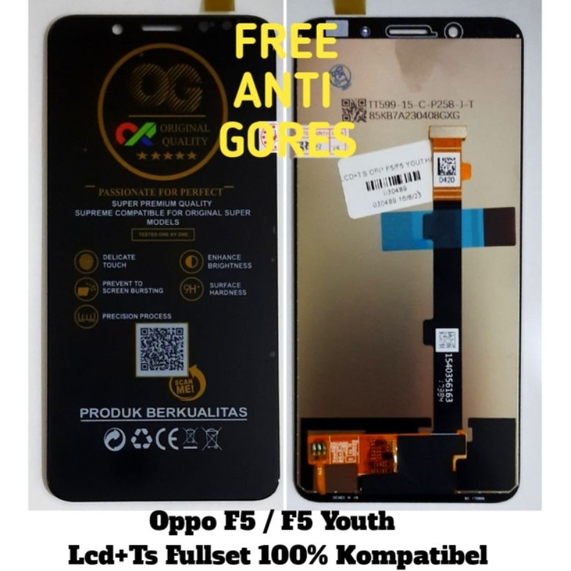 Lcd Oppo F5 / F5 Youth Fullset+Touchscreen Hp 100% Kompatibel < COD > Bisa Bayar Di Tempat Original 