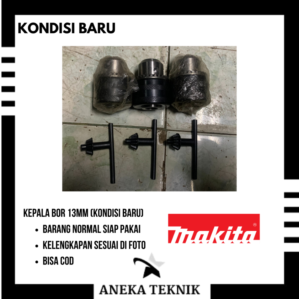KEPALA MESIN BOR 10MM, 13MM DAN 16MM KEPALA BOR full besi, untuk semua mesin bor