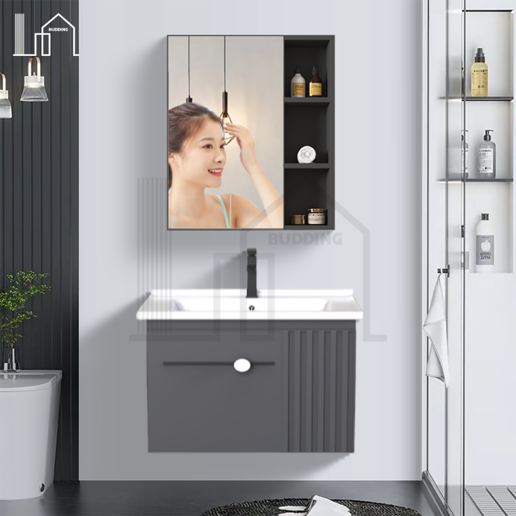 Kabinet kamar mandi 60CM - Aluminium Kabinet wastafel kamar mand/lemari cermin wastafel/Lemari wasta