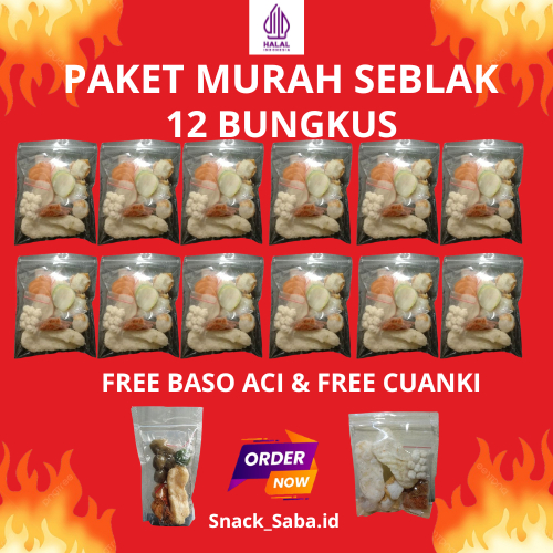 

Paket Murah Seblak 12 Bungkus, Gratis Baso Aci dan Gratis Cuanki