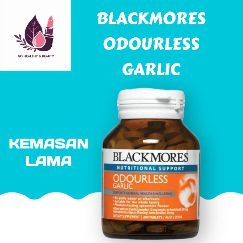 BLACKMORES ODOURLESS GARLIC BAWANG PUTIH MENJAGA DAYA TAHAN TUBUH MENURUNKAN DARAH TINGGI HIPERTENSI