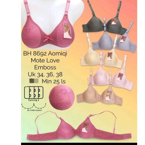 Pakaian Dalam Wanita Bra BH Kutang Busa tanpa Kawat Aomiqi