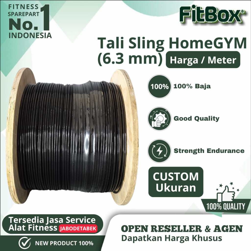 Custom Tali sling/Rope sling home gym Sparepart home gym tali sling baja custom Gym Wire 6.3mm