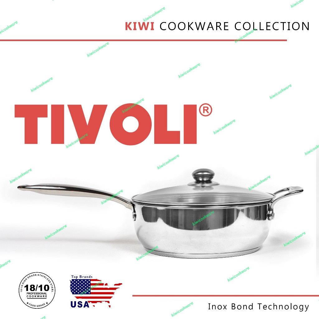 Frypan 24cm Wajan Penggorengan Frying Pan Stainless Steel Premium Ekspor Tivoli KiwiCookware