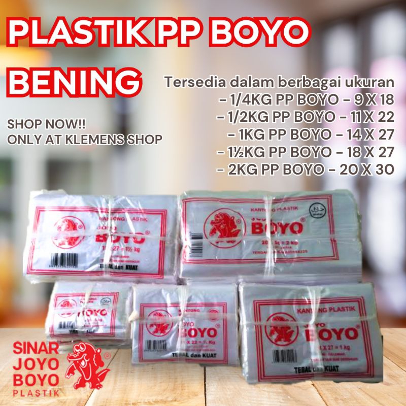 (HARGA PER BUNGKUS) Plastik PP Boyo / Plastik Bungkus Bening Boyo / Plastik Bungkus PP Boyo