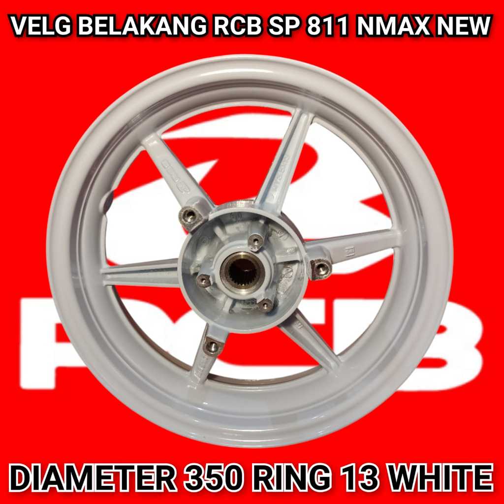VELG BELAKANG RCB NMAX NEW DIAMETER 350 RING 13 SP 811 PUTIH - ORIGINAL RACING BOY