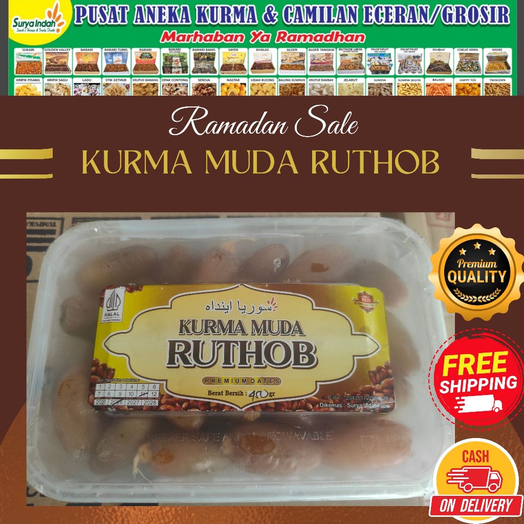 

Kurma Muda / Kurma Ruthob Kwalitas Premium FRESH 450gr Surya Indah Jombang