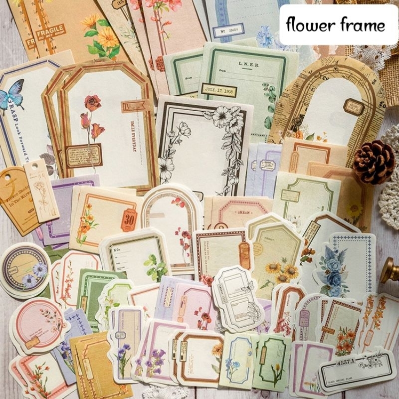 

100 lembar material paper kertas dekor jurnal scrapbook diy