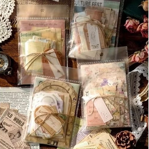 

RB 100 lembar material paper kertas dekor jurnal scrapbook diy