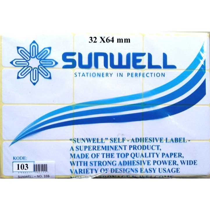 

STIKER LABEL NAMA SUNWELL NO.103 (3.2 X 6.4 cm)