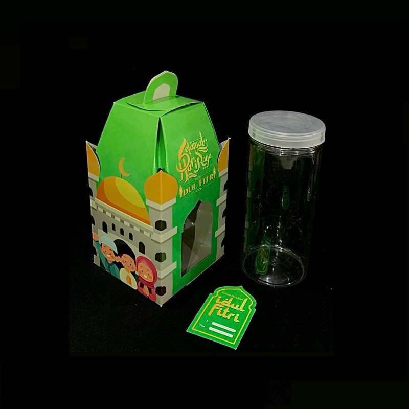 

5 Pcs Box Hampers Kue Kering Lebaran Idul Fitri Muat 4 Toples Bulat 250 Gr