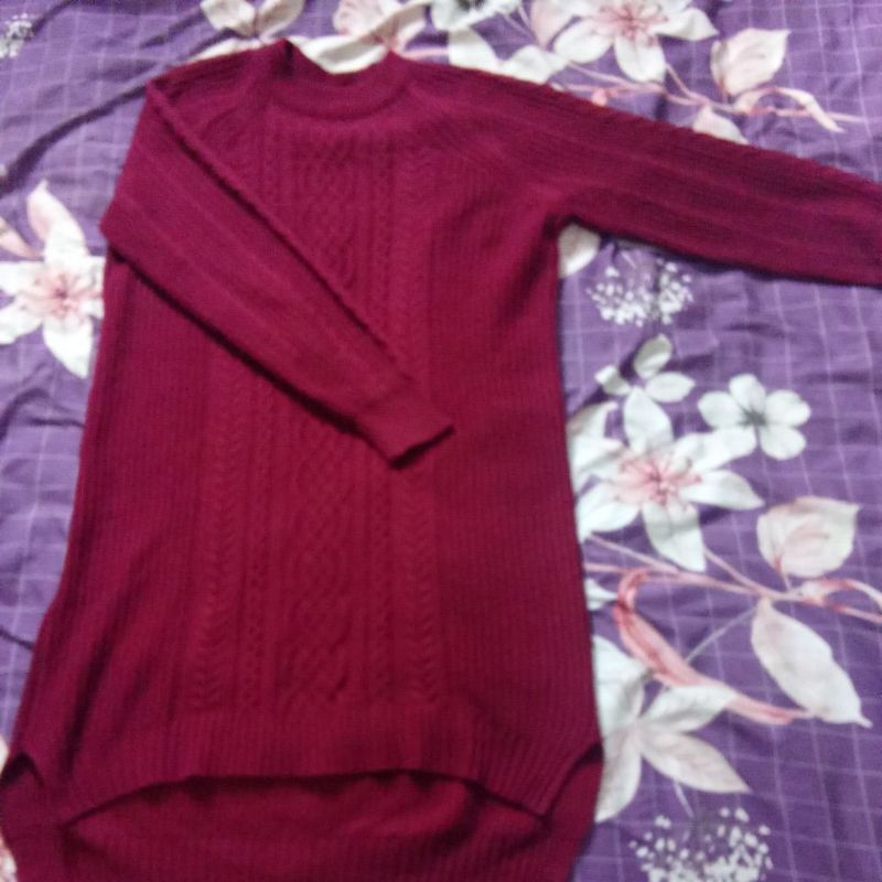 PL Tunik Rajut Maroon