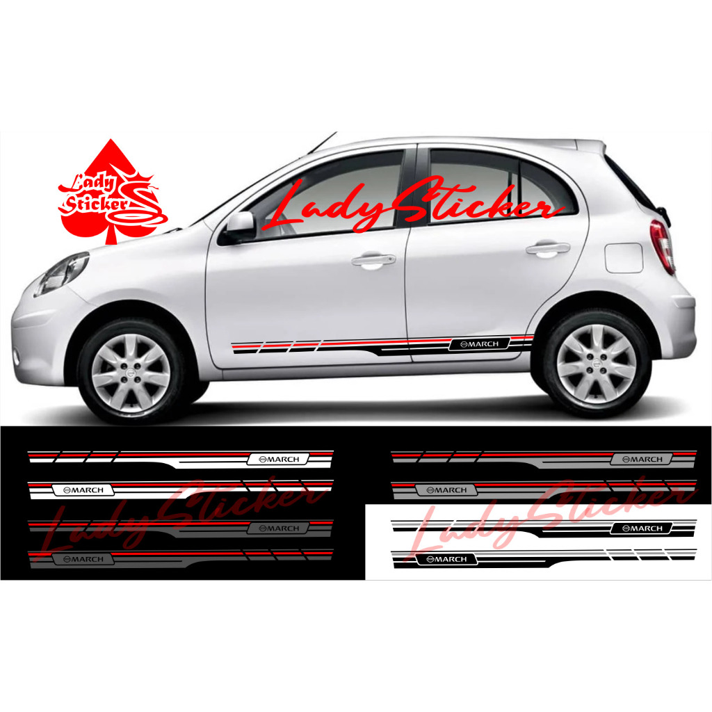 Sticker stiker mobil march cutting sticker mobil nissan march