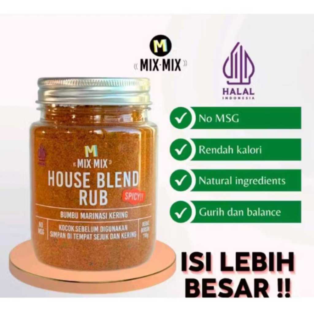 

Mixmix House Blend Dry Rub Bumbu Marinasi Serbaguna Rendah Lemak Spices Cajun Seasoning BBQ 110gr