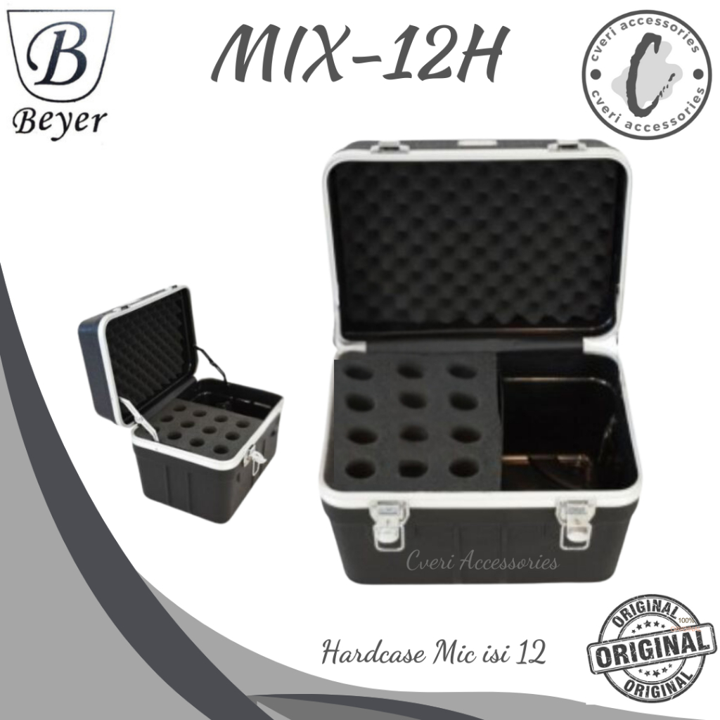 Beyer Hardcase Mic-12H Original Hardcase Mic isi 12 Koper Mic Beyer MIX12H
