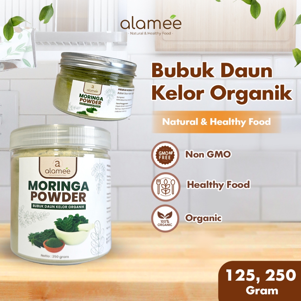 

ALAMEE Bubuk Daun Kelor Moringa Powder Serbuk Organik Tanpa Gula Minuman