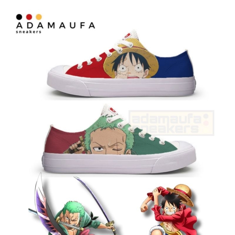 Sepatu Custom Ventela Luffy x Zoro One piece Sepatu Pria Wanita