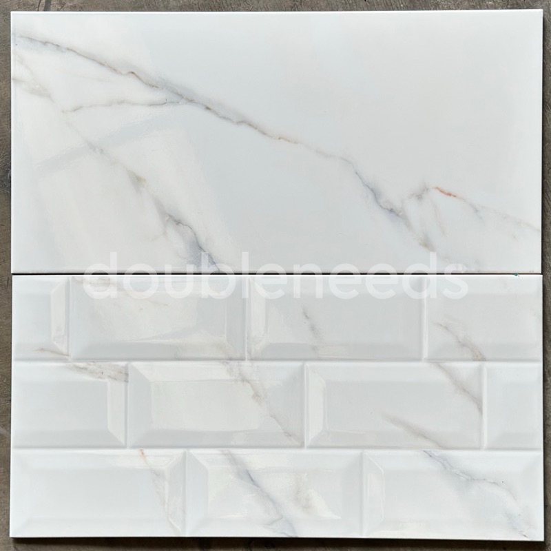 KERAMIK DINDING CLIFFORD 25x50 / KERAMIK DINDING MOTIF BATA PUTIH MINIMALIS / KERAMIK DINDING MOTIF 