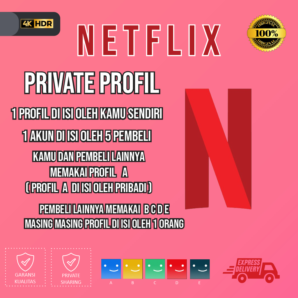 NETFLIX PRIVATE 1-3 BULAN ANTI LIMIT FULL GARANSI KUALITAS  UHD 100% UANG KEMBALI