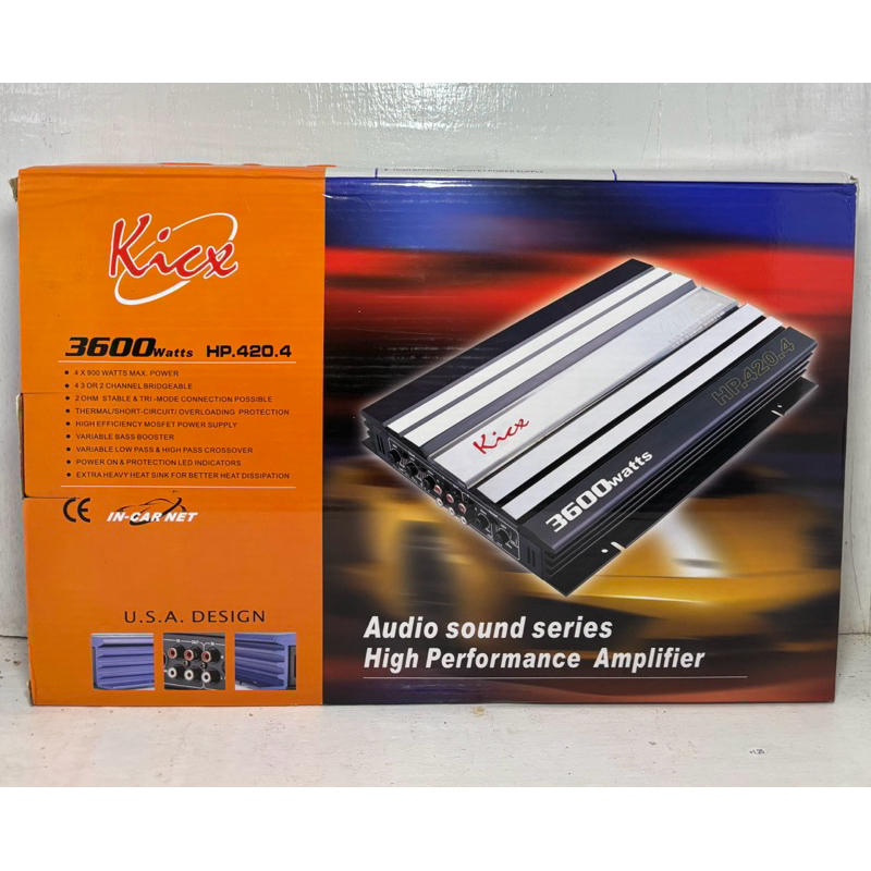Mosfet Power Amplifier Mobil 4 Channel Kick HP.420.4 3600watt