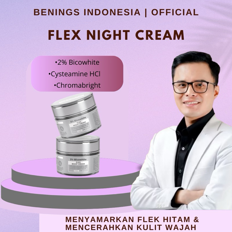 FLEK NIGHT CREAM NEW FORMULA - Benings Skincare By Dr Oky Pratama