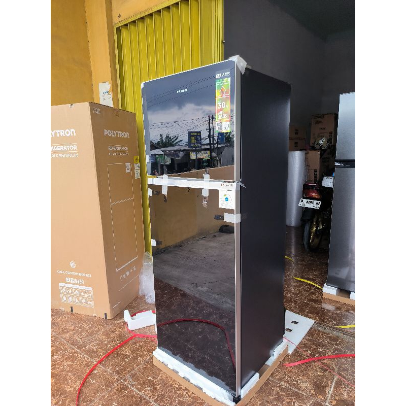 kulkas Polytron  29HB/kulkas Polytron 2 pintu jumbo pintu kaca 260 liter