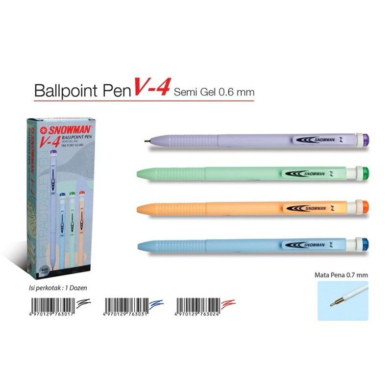 

BALLPOINT SNOWMAN V4 SEMI GEL 0.6mm