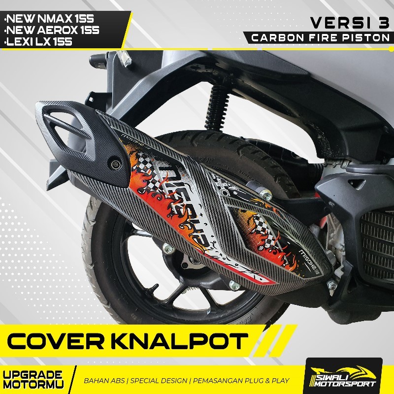 Cover Knalpot All New Nmax 155 Lexi Lx 155 New Aerox 155 Carbon Aksesoris Motor Yamaha Keren Murah