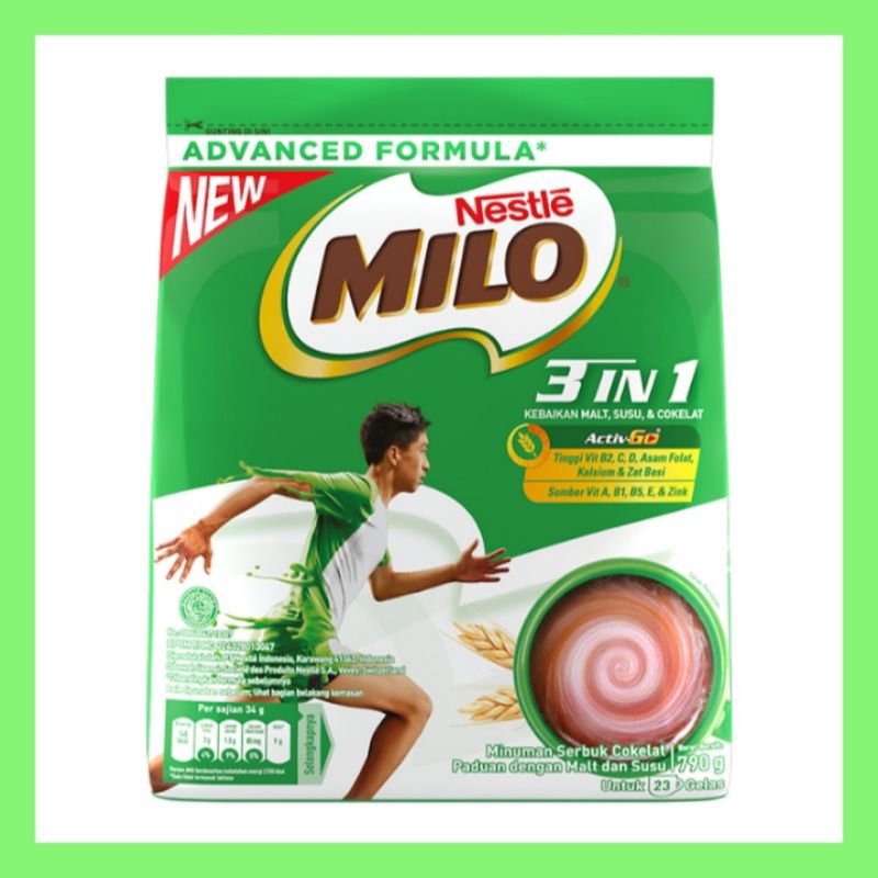 

Milo 3in1 Active-Go Minuman Serbuk Cokelat 790gr