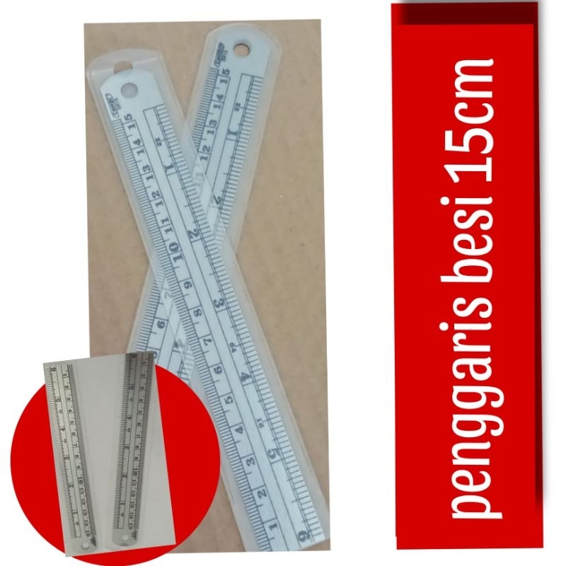 

( 1pcs) penggaris besi / mistar 15cm stainless steel tebal
