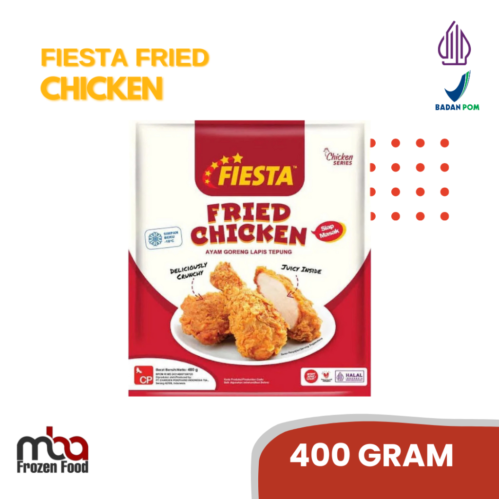

Fiesta Fried Chicken 400 Gr Daging Ayam Goreng Lapis /Nugget /AyamTepung /Frozenfood /Nugget Ayam /Makanan Siap Saji /Makanan Beku /Ayam Goreng /Beku /Ayam Beku