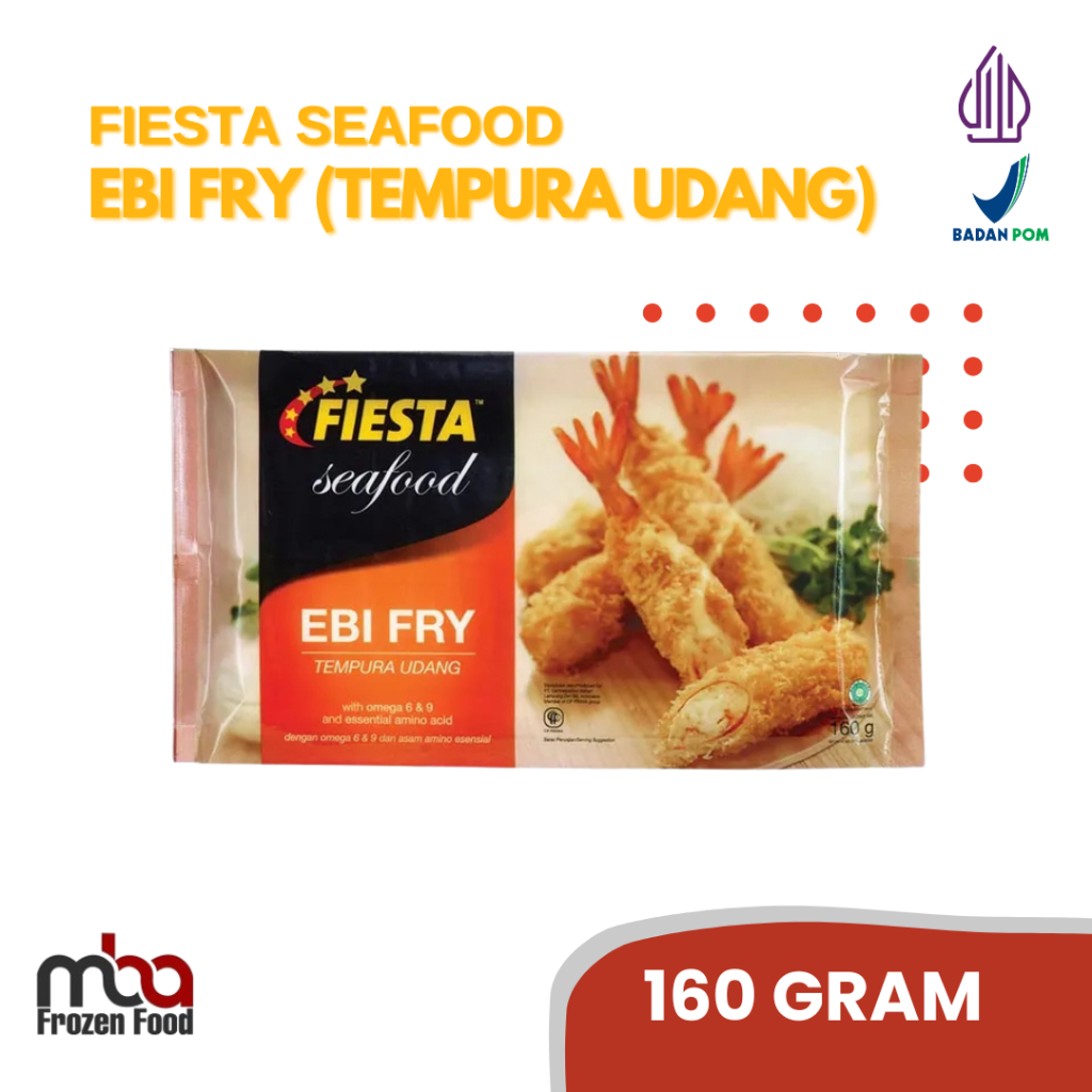 

Ebi Fry, 160 gr/ 8 Pcs, Produk Fiesta /Nugget /AyamTepung /Frozenfood /Nugget Ayam /Makanan Siap Saji /Makanan Beku /Ayam Goreng /Beku /Ayam Beku