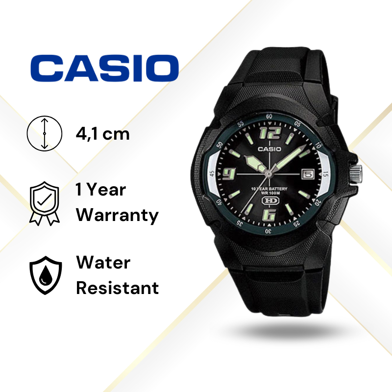 JAM TANGAN CASIO MW-600F-2A ORIGINAL - MW600F HITAM BIRU CASIO ORIGINAL