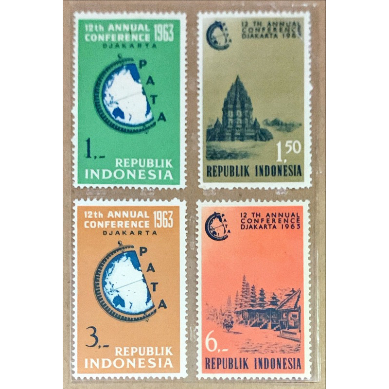 

(BA) PRANGKO INDONESIA 1963 KONFERENSI P.A.T.A. 4 V SERIES MINT.