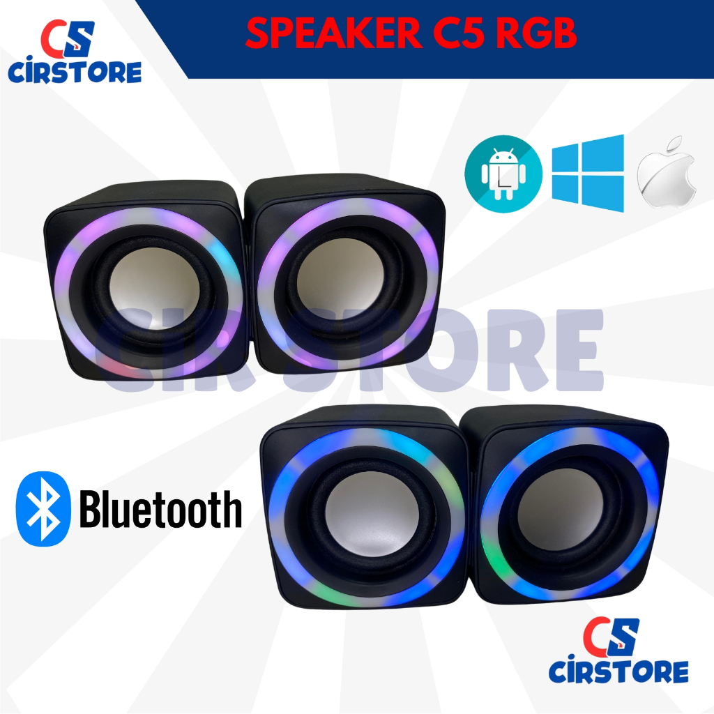 Speaker Aktif Multimedia 2.0 For Handphone Komputer PC Laptop C5/ Speaker Gaming RGB Laptop Komputer