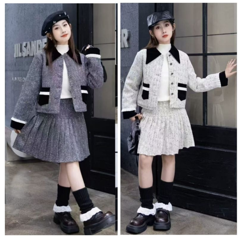 Setelan Rok Tweed Anak Size 130