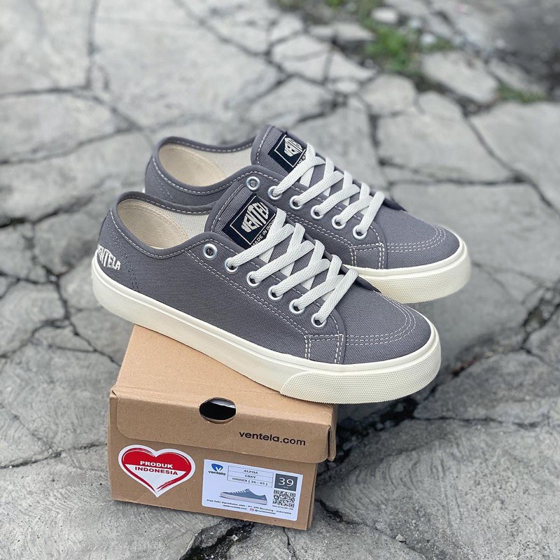 SEPATU VENTELA ALPHA ORIGINAL GREY LOW - Sepatu Ventela Alpha - Ventela Alpha - Terbaru - Kekinian