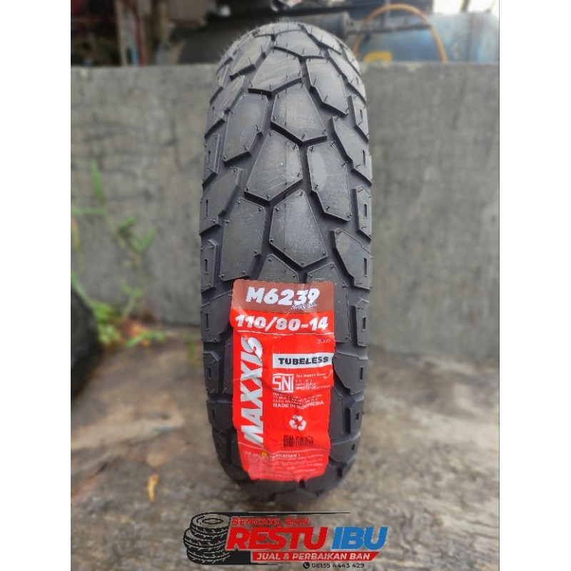 Ban Tubeles Dual Purpose Maxxis M6239 110/80-14 For ADV